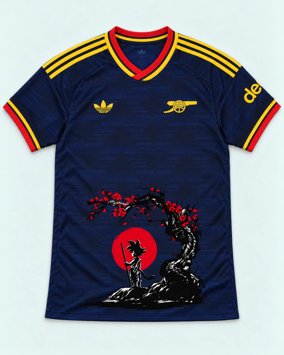Arsenal Navy Goku Sakura Dragon Ball Jersey — Front