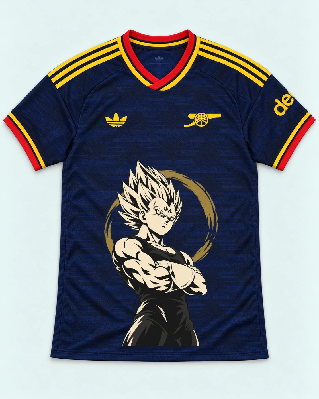 Arsenal Navy Majin Vegeta Dragon Ball Jersey — Front