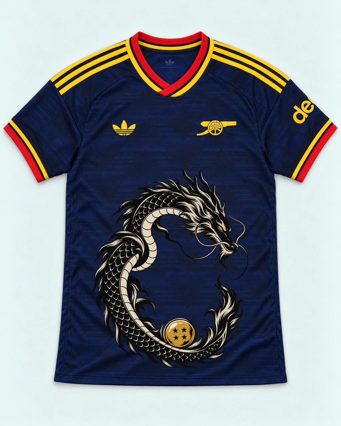 Arsenal Navy Shenron Emblem Dragon Ball Jersey — Front