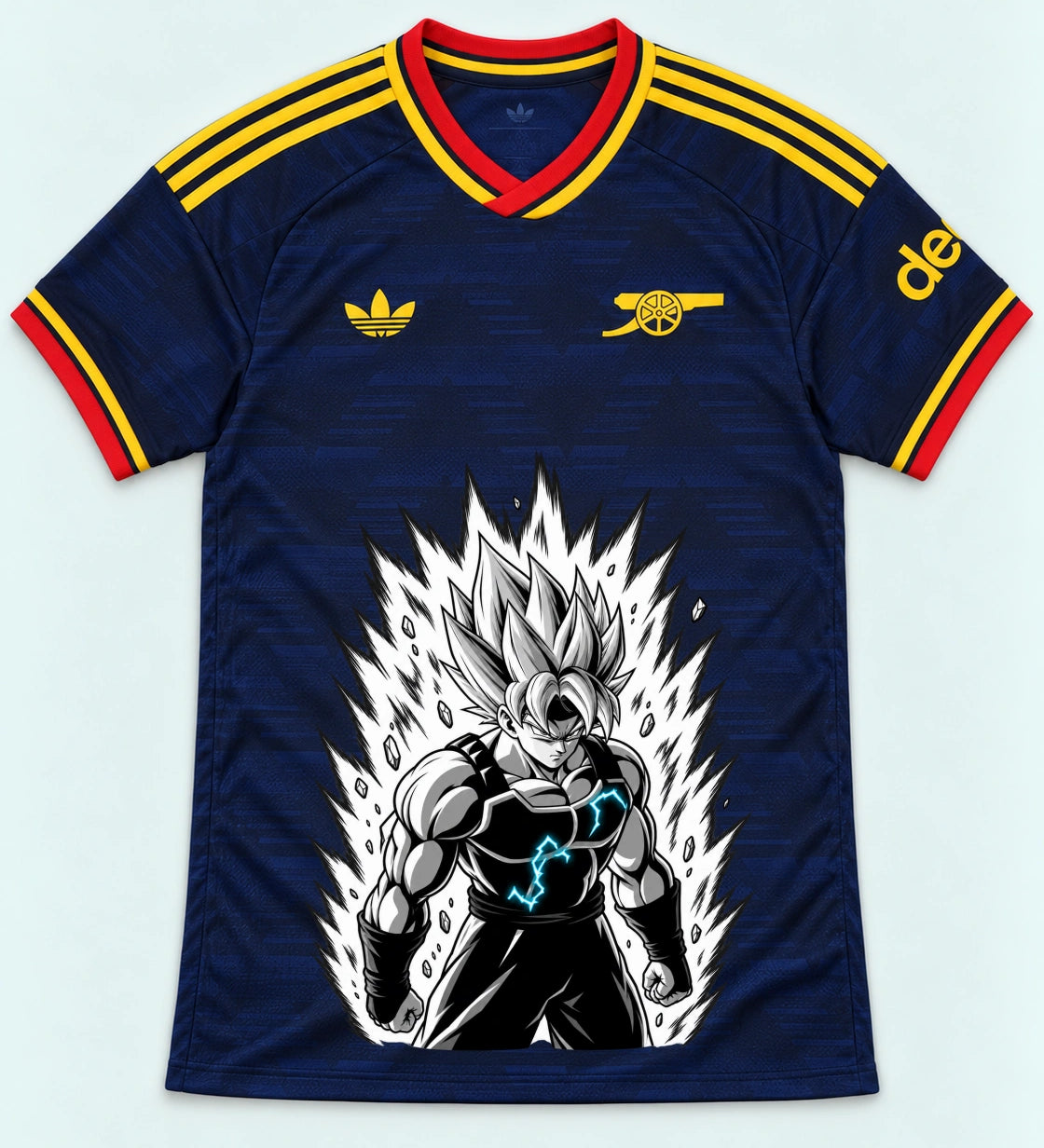 Arsenal Navy Super Saiyan Aura Dragon Ball Jersey — Front
