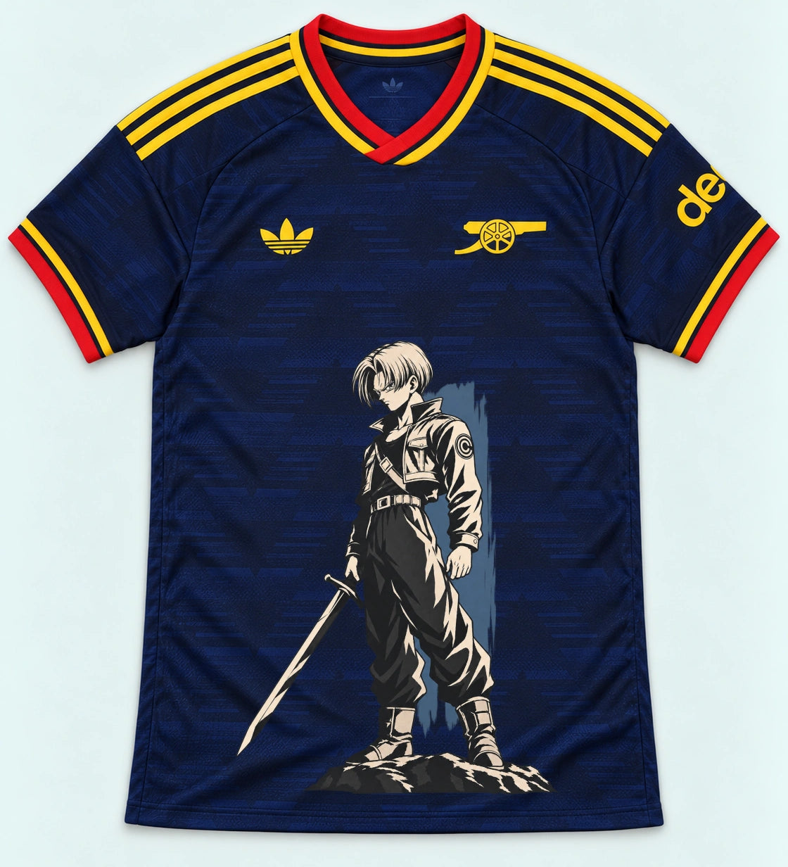 Arsenal Navy Trunks Sword Dragon Ball Jersey — Front
