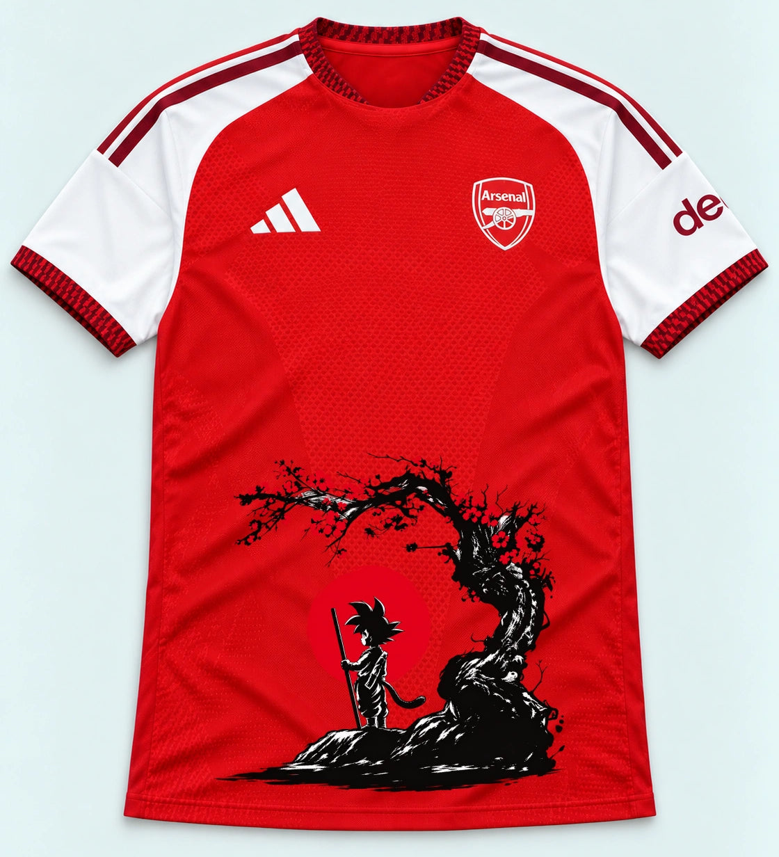 Arsenal Red Goku Sakura Dragon Ball Jersey — Front