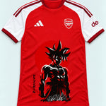 Arsenal Red Goku Rising Sun Dragon Ball Jersey — Front