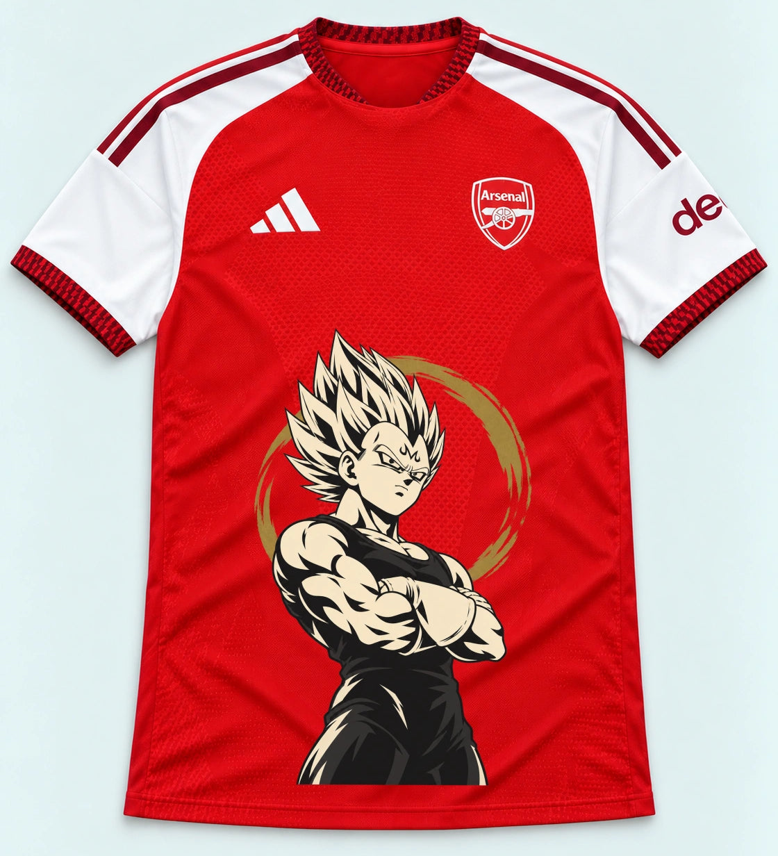 Arsenal Red Majin Vegeta Dragon Ball Jersey — Front