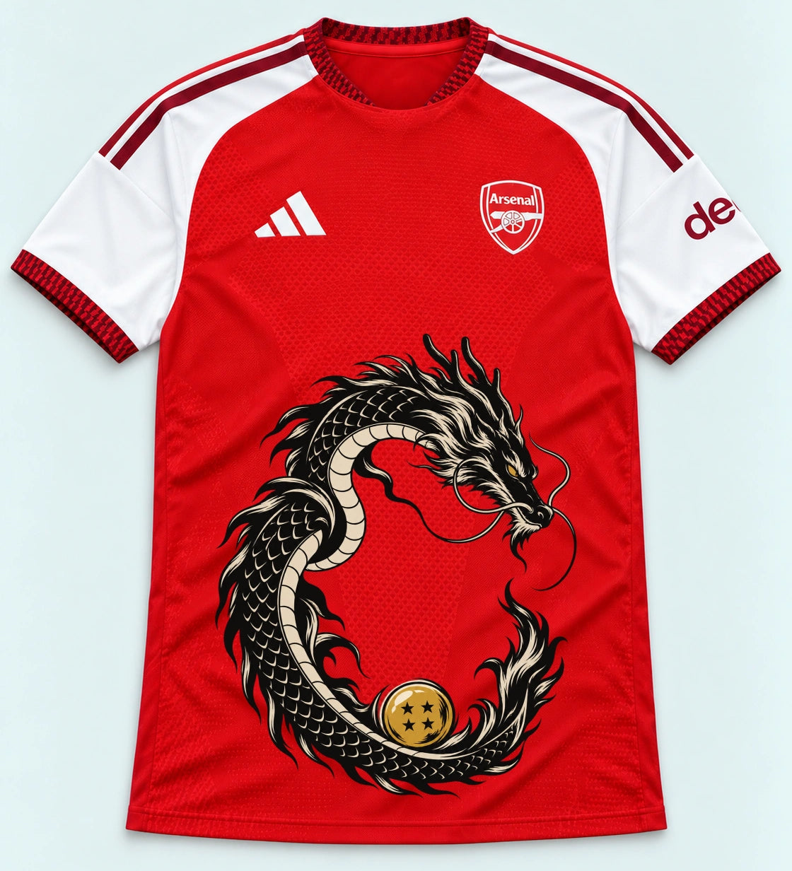 Arsenal Red Shenron Emblem Dragon Ball Jersey — Front