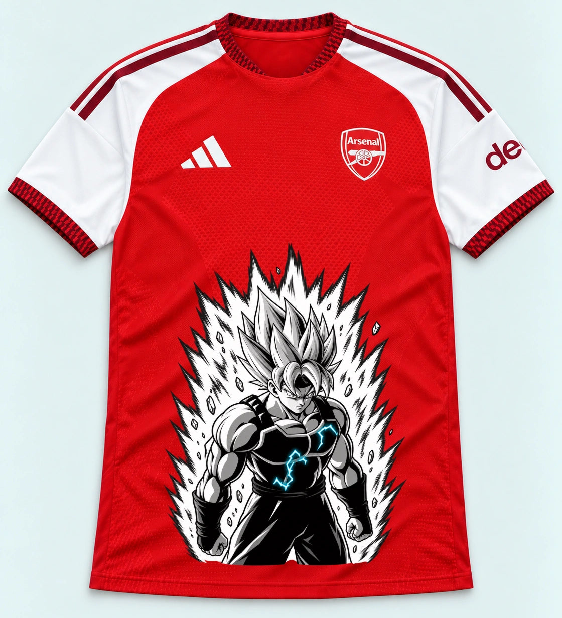Arsenal Red Super Saiyan Aura Dragon Ball Jersey — Front