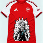 Arsenal Red Super Saiyan Aura Dragon Ball Jersey — Front