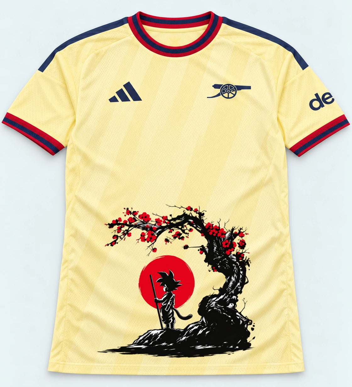 Arsenal Yellow Goku Sakura Dragon Ball Jersey — Front