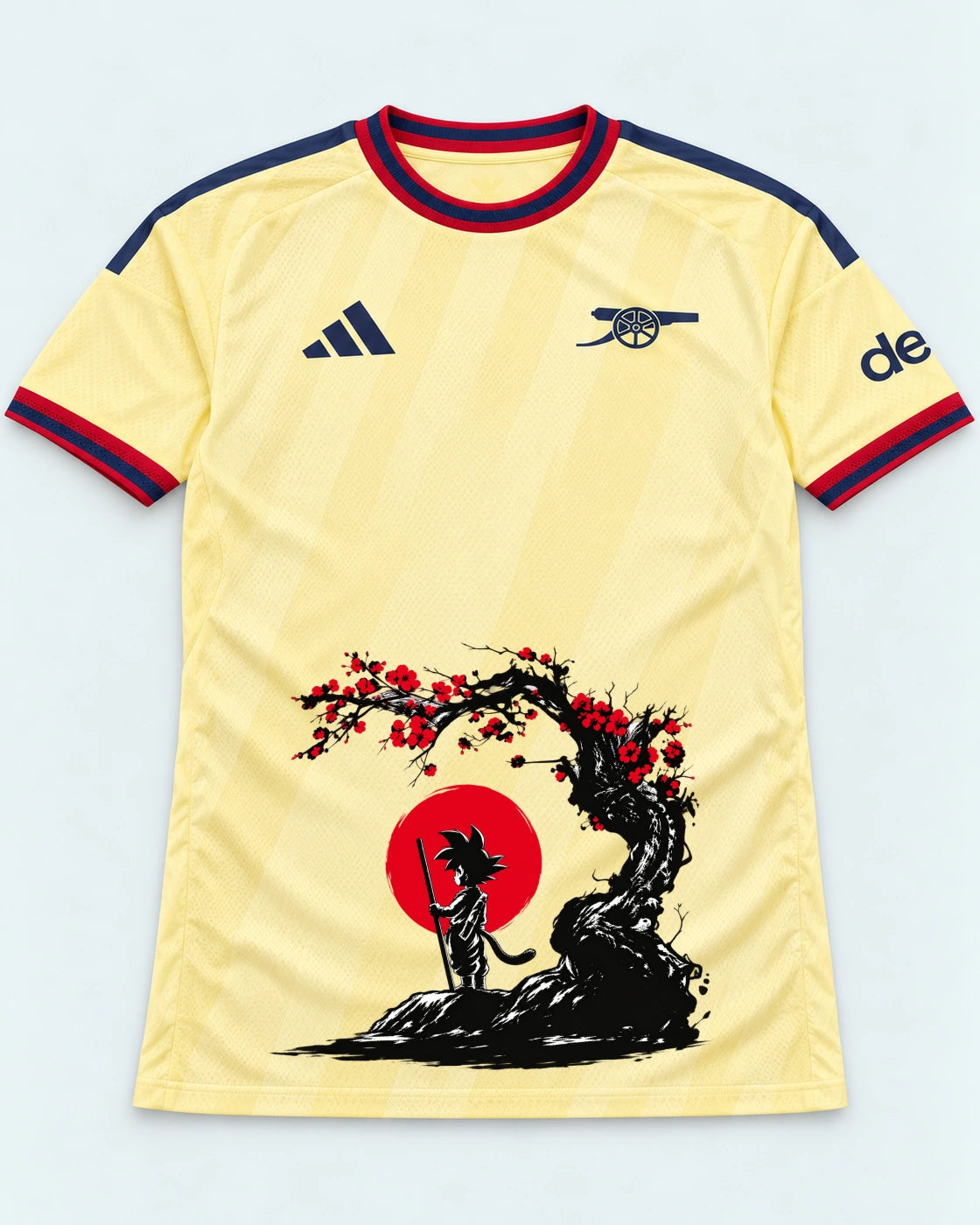Arsenal Yellow Goku Sakura Dragon Ball Jersey — Front