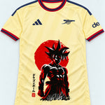Arsenal Yellow Goku Rising Sun Dragon Ball Jersey — Front