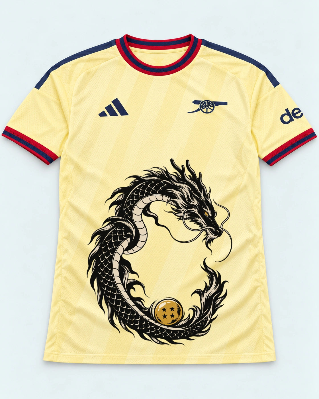 Arsenal Yellow Shenron Emblem Dragon Ball Jersey — Front