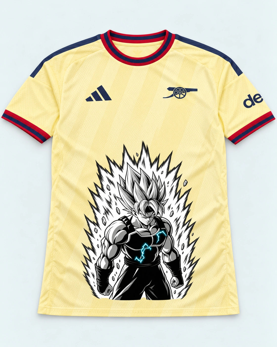 Arsenal Yellow Super Saiyan Aura Dragon Ball Jersey — Front