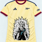 Arsenal Yellow Super Saiyan Aura Dragon Ball Jersey — Front
