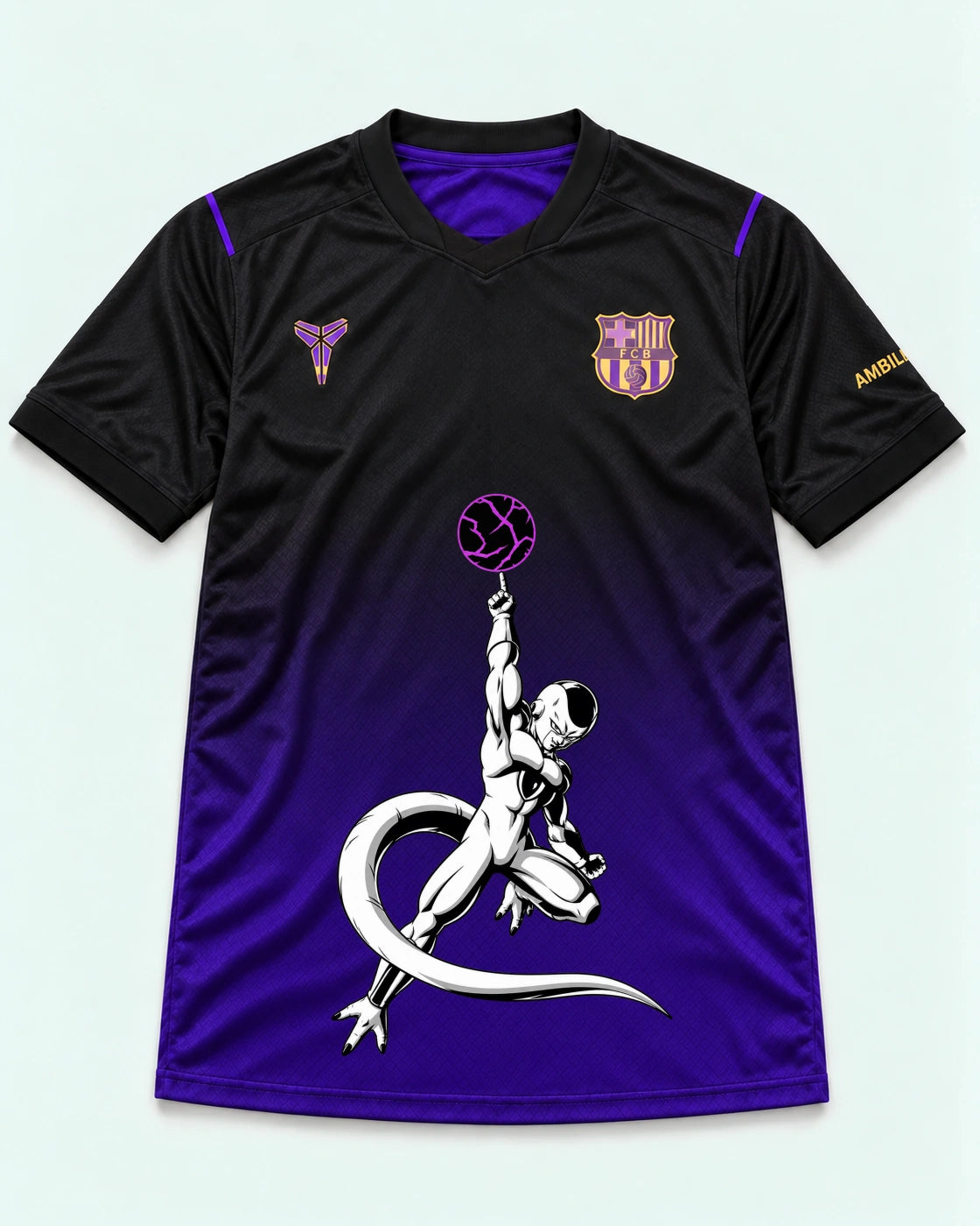 Barcelona Black Purple Frieza Death Ball Dragon Ball Jersey — Front