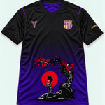Barcelona Black Purple Goku Sakura Dragon Ball Jersey — Front
