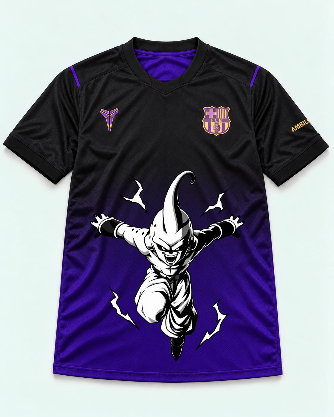 Barcelona Black Purple Kid Buu Dragon Ball Jersey — Front