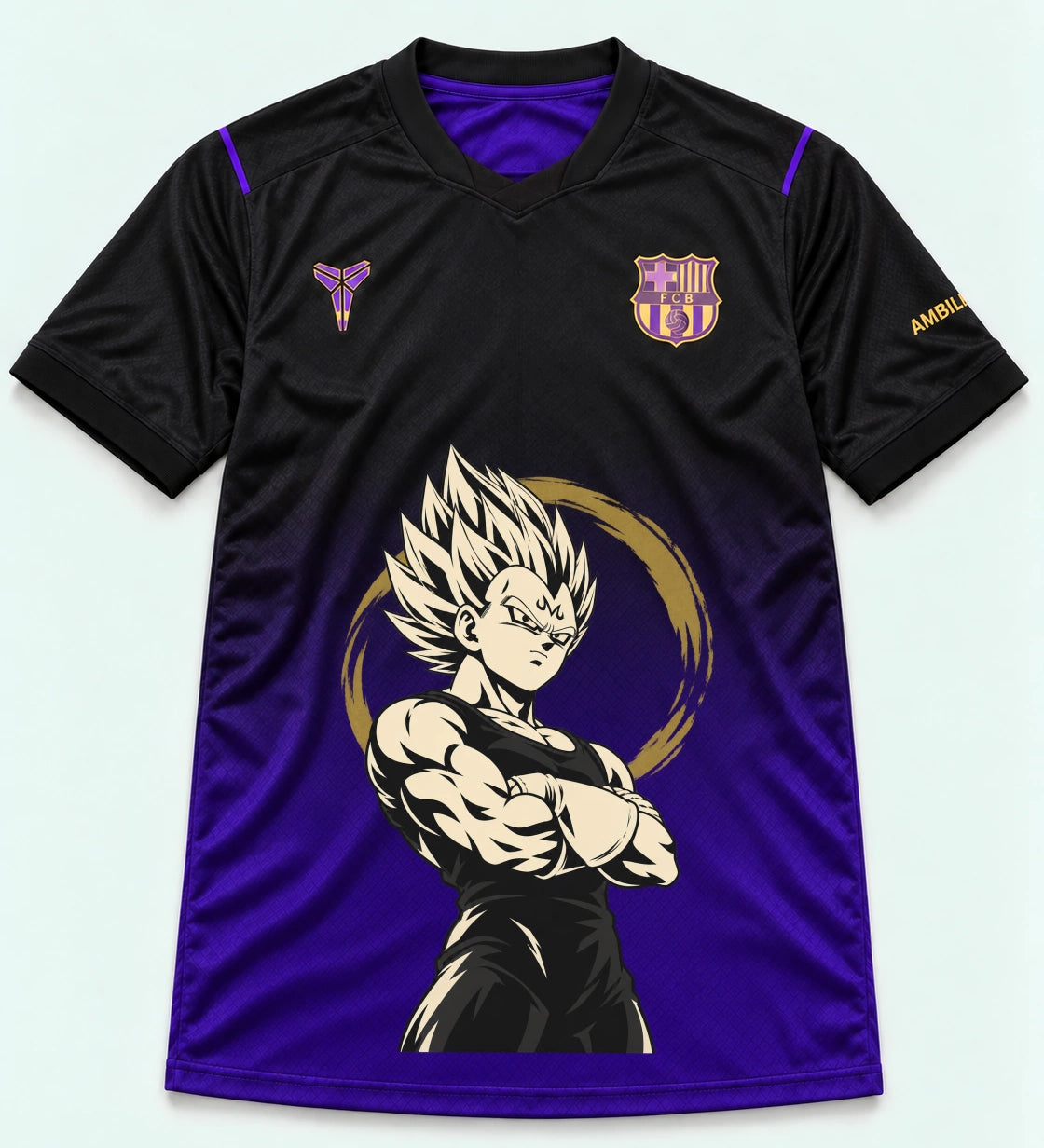 Barcelona Black Purple Majin Vegeta Dragon Ball Jersey — Front