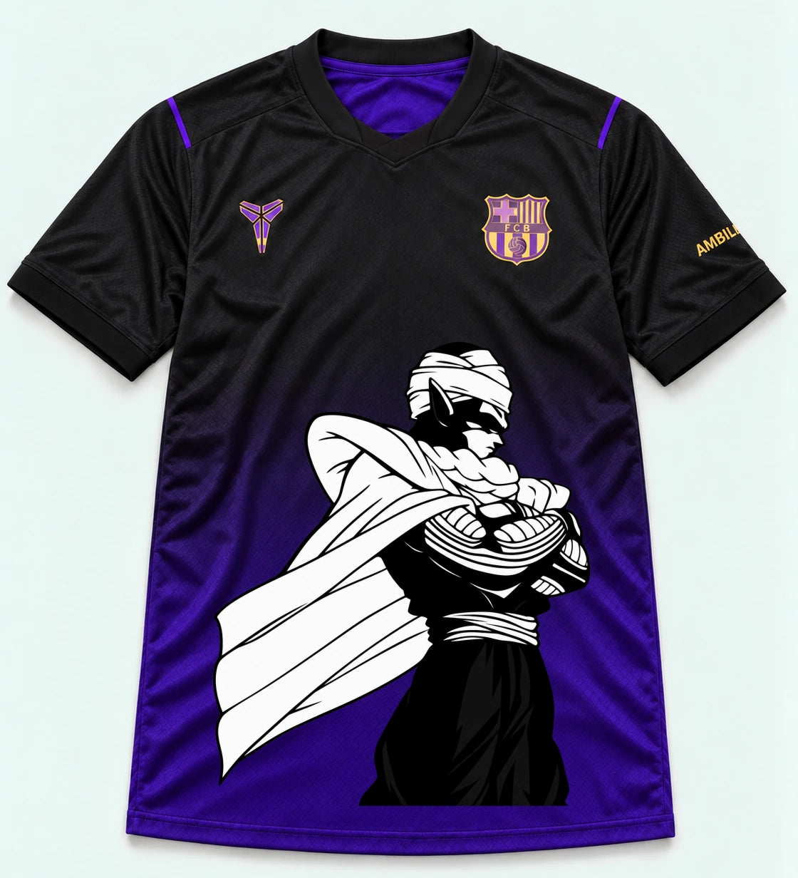 Barcelona Black Purple Piccolo Cloak Dragon Ball Jersey — Front