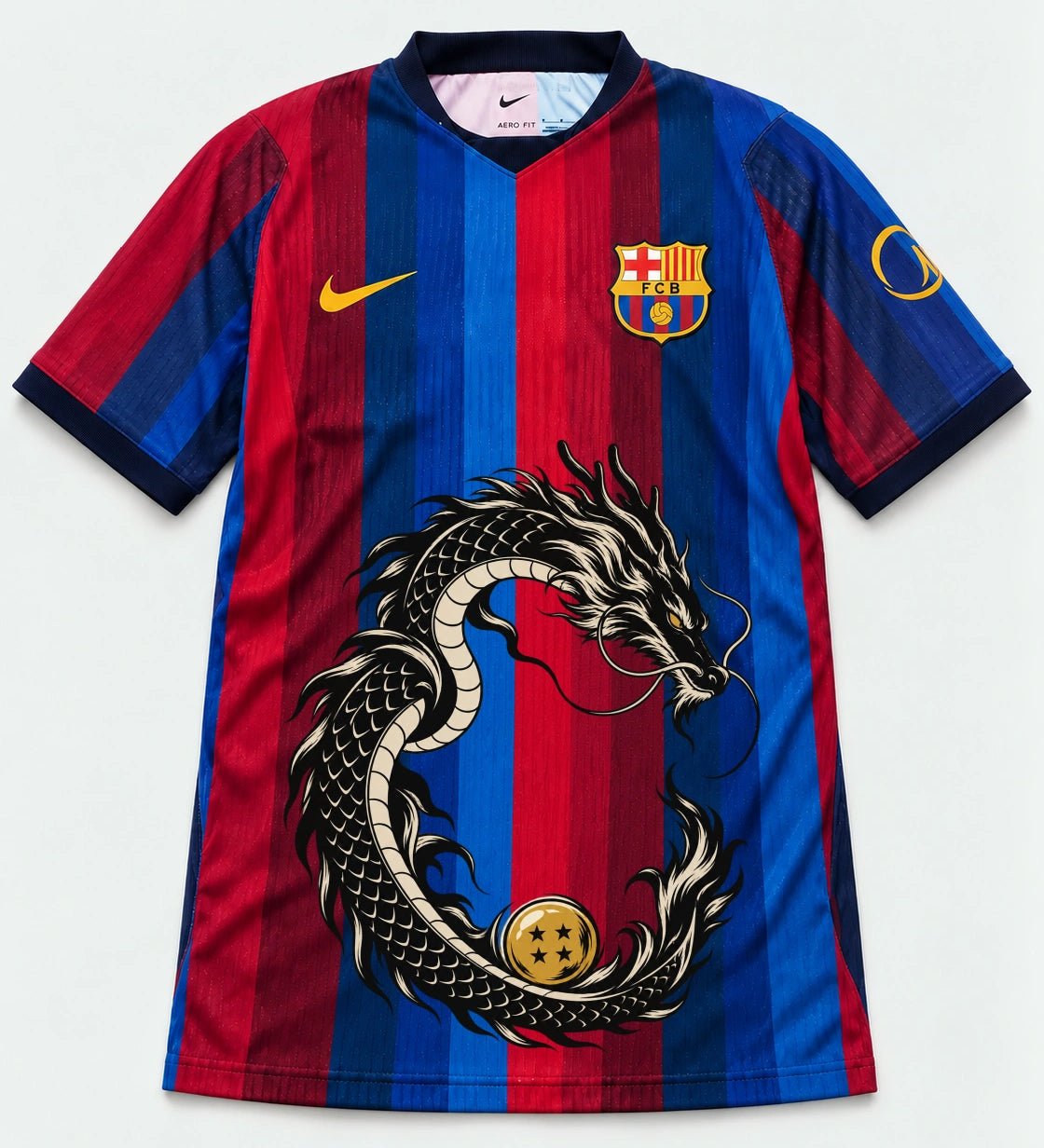 Barcelona Home Shenron Emblem Dragon Ball Jersey — Front