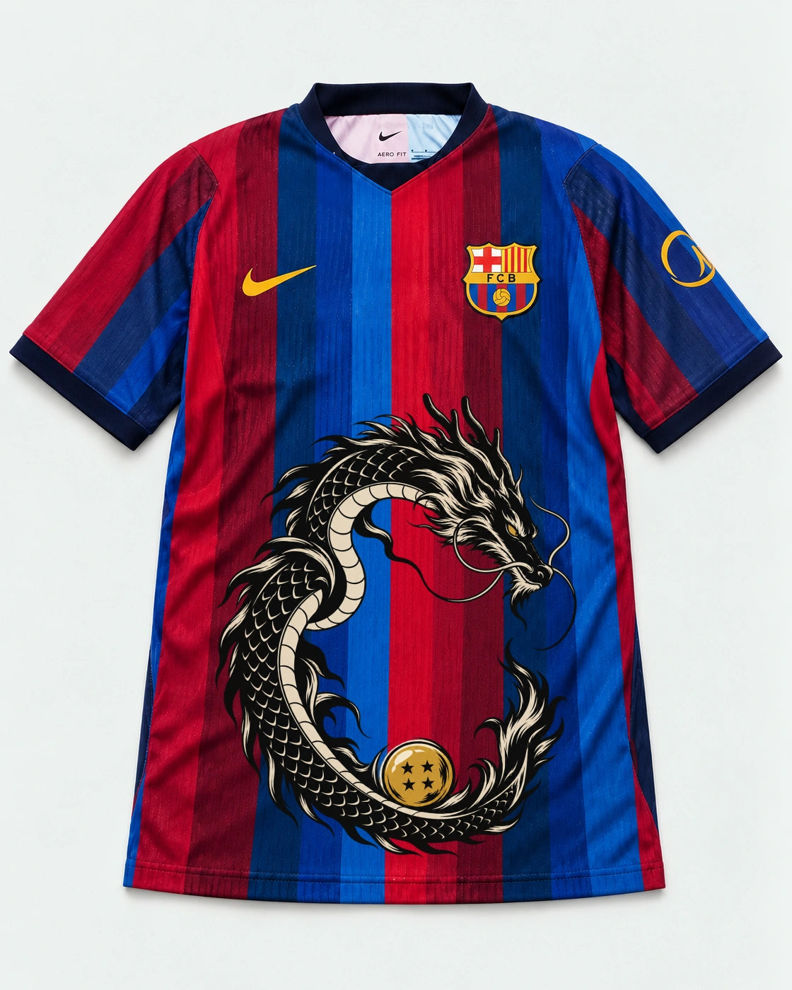 Barcelona Home Shenron Emblem Dragon Ball Jersey — Front