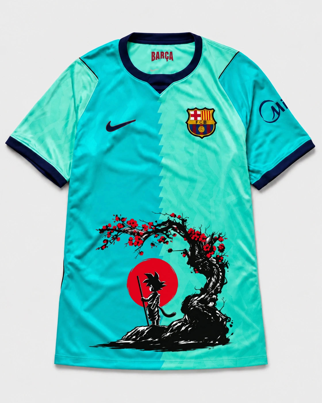 Barcelona Turquoise Goku Sakura Dragon Ball Jersey — Front
