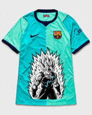 Barcelona Turquoise Super Saiyan Aura Dragon Ball Jersey — Front