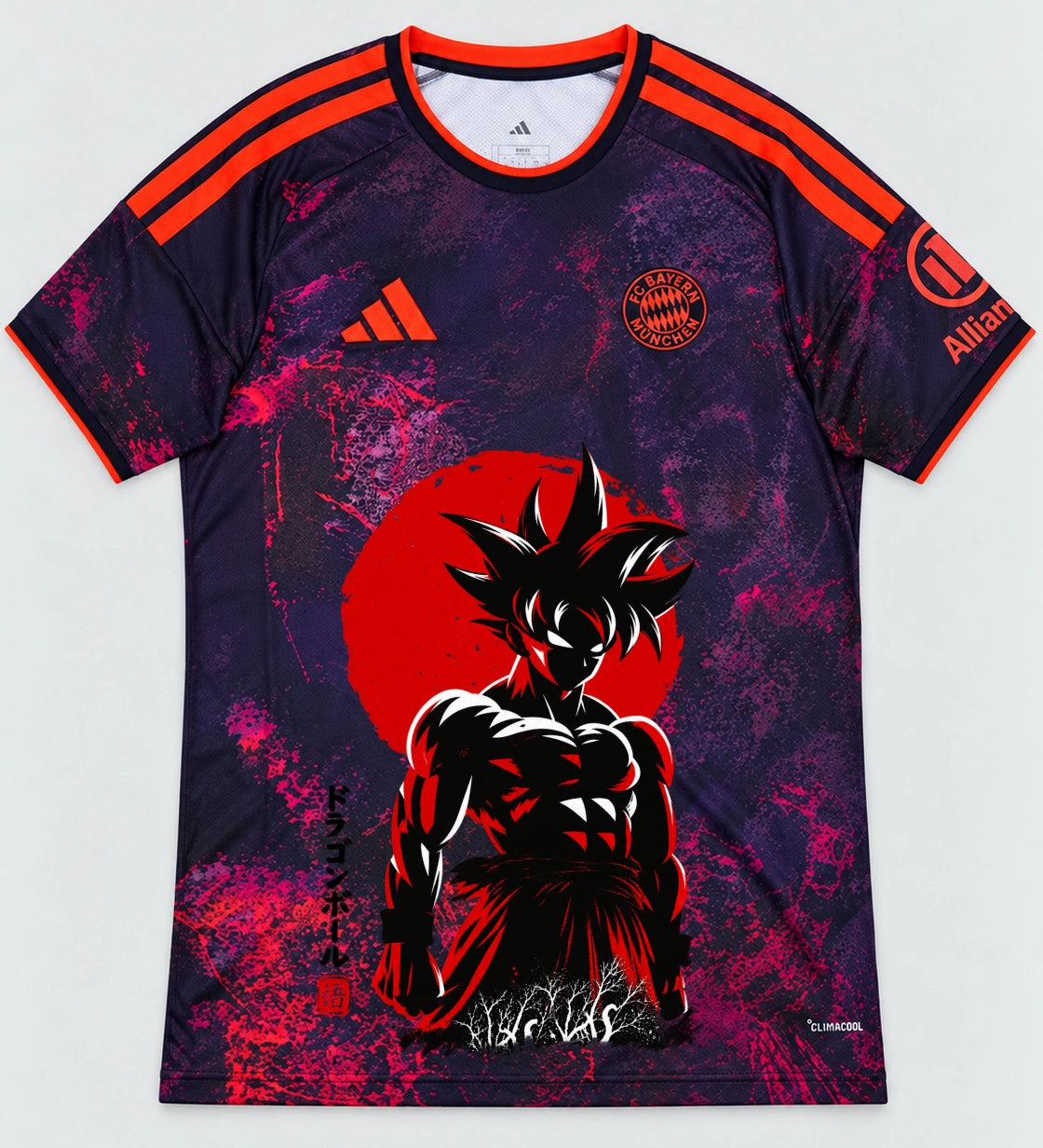 Bayern Munich Dark Goku Rising Sun Dragon Ball Jersey — Front
