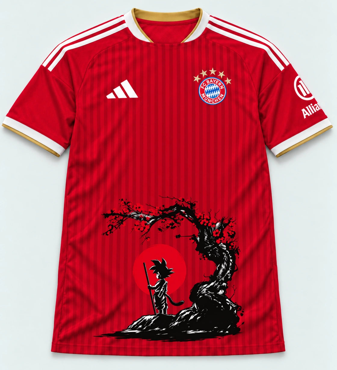 Bayern Munich Red Goku Sakura Dragon Ball Jersey — Front