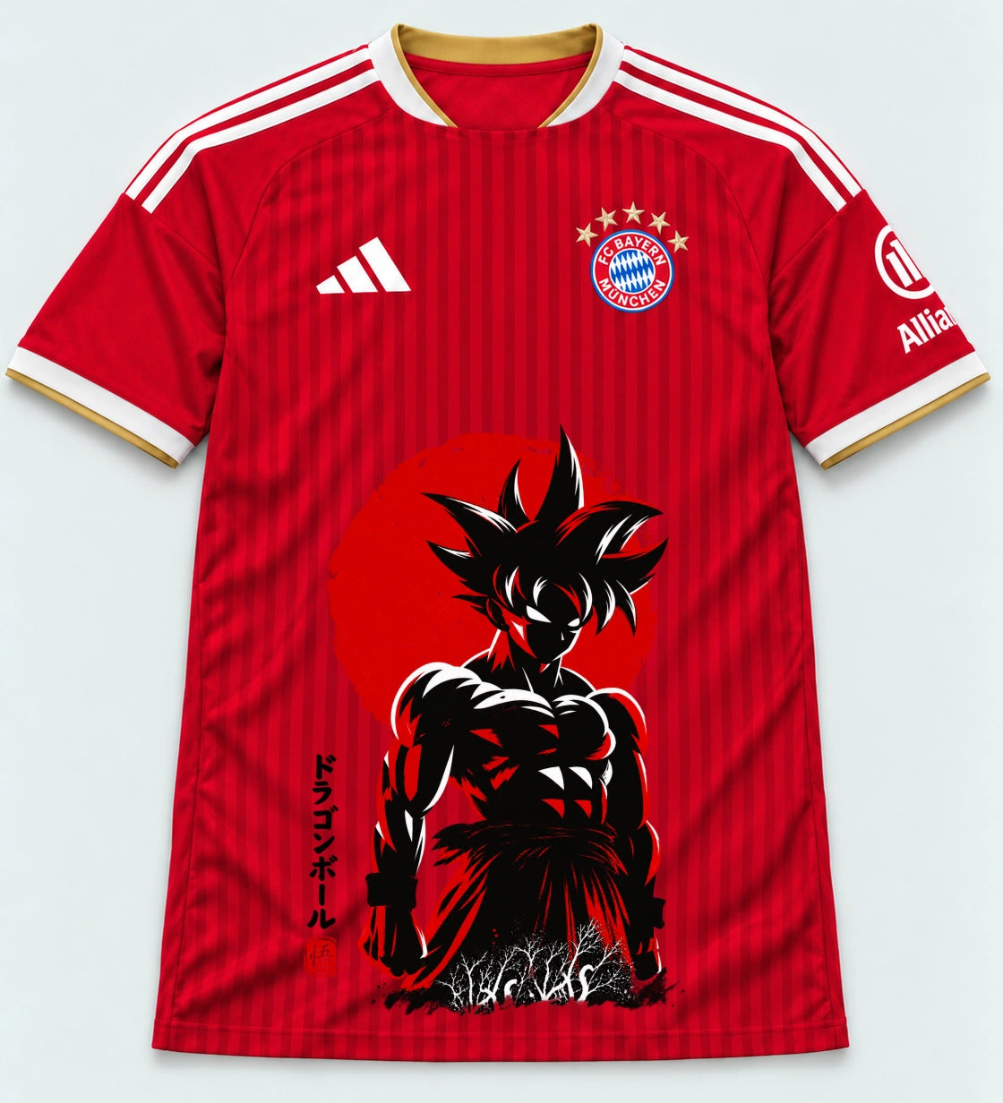 Bayern Munich Red Goku Rising Sun Dragon Ball Jersey — Front