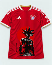 Bayern Munich Red Goku Rising Sun Dragon Ball Jersey — Front