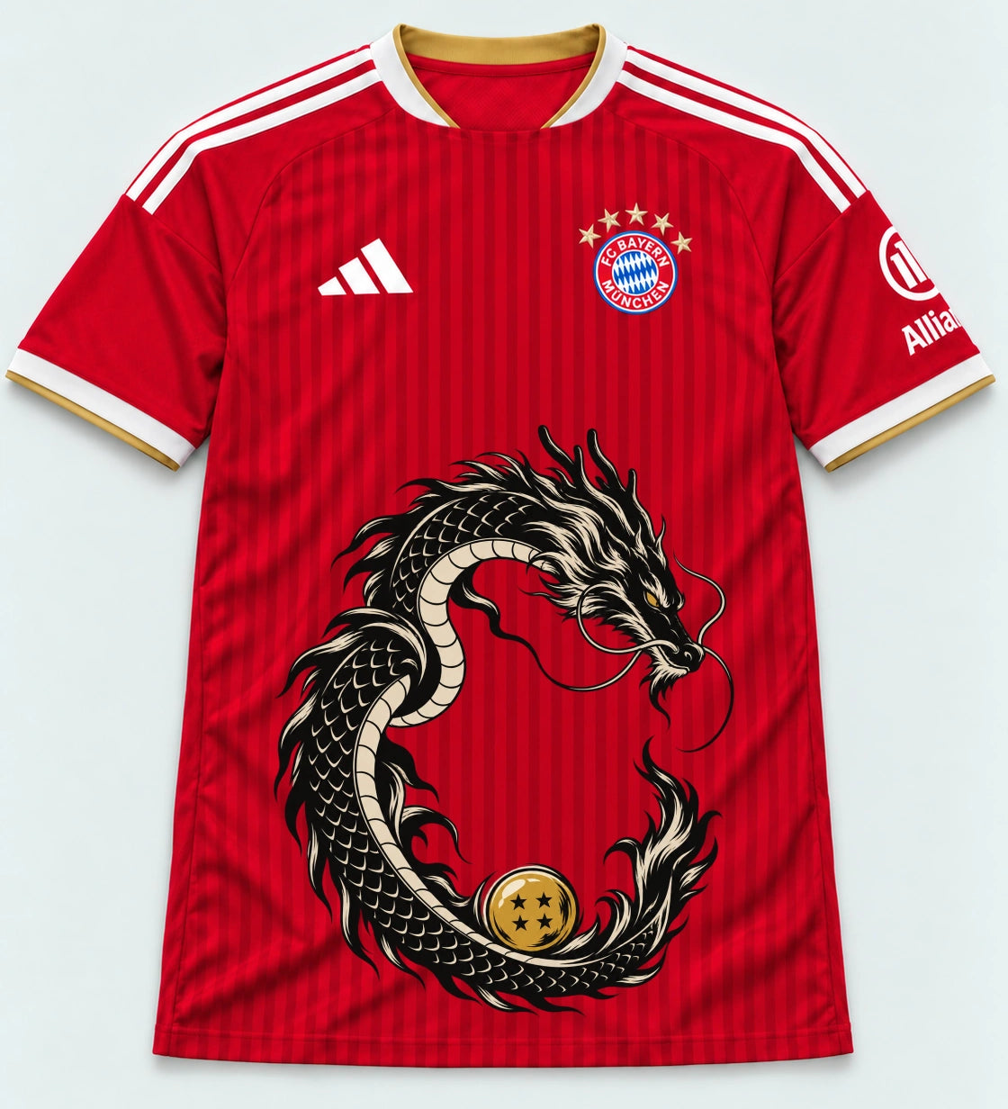 Bayern Munich Red Shenron Emblem Dragon Ball Jersey — Front