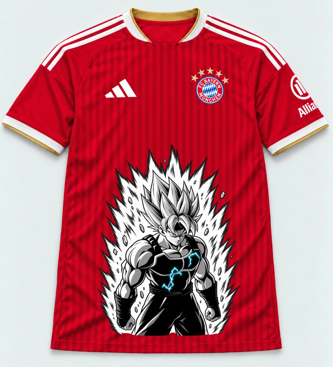 Bayern Munich Red Super Saiyan Aura Dragon Ball Jersey — Front