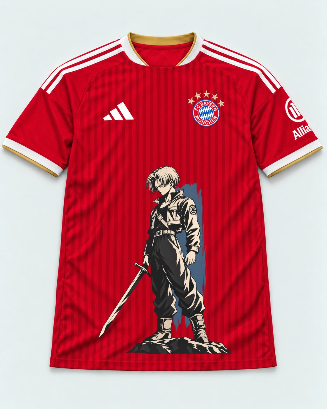 Bayern Munich Red Trunks Sword Dragon Ball Jersey — Front