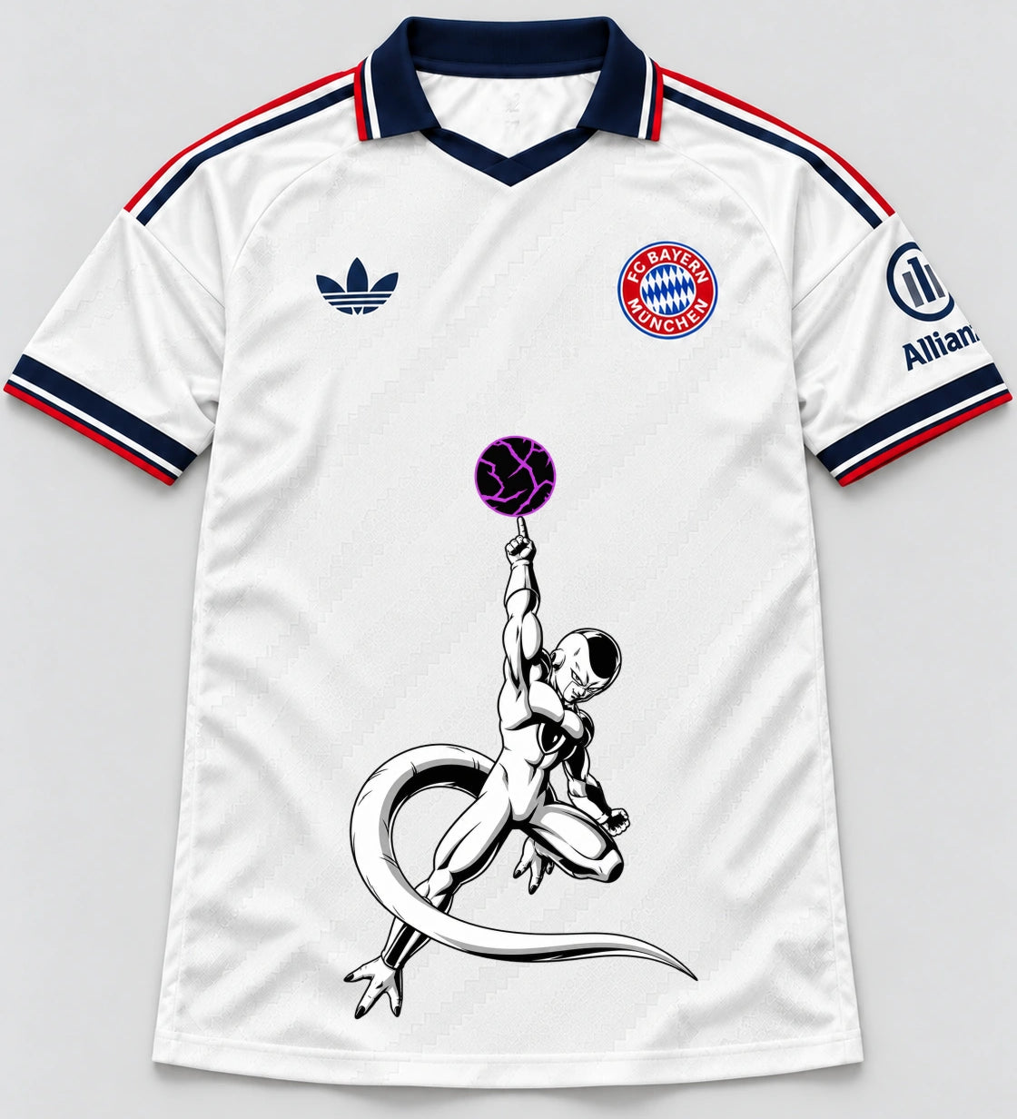 Bayern Munich White Frieza Death Ball Dragon Ball Jersey — Front