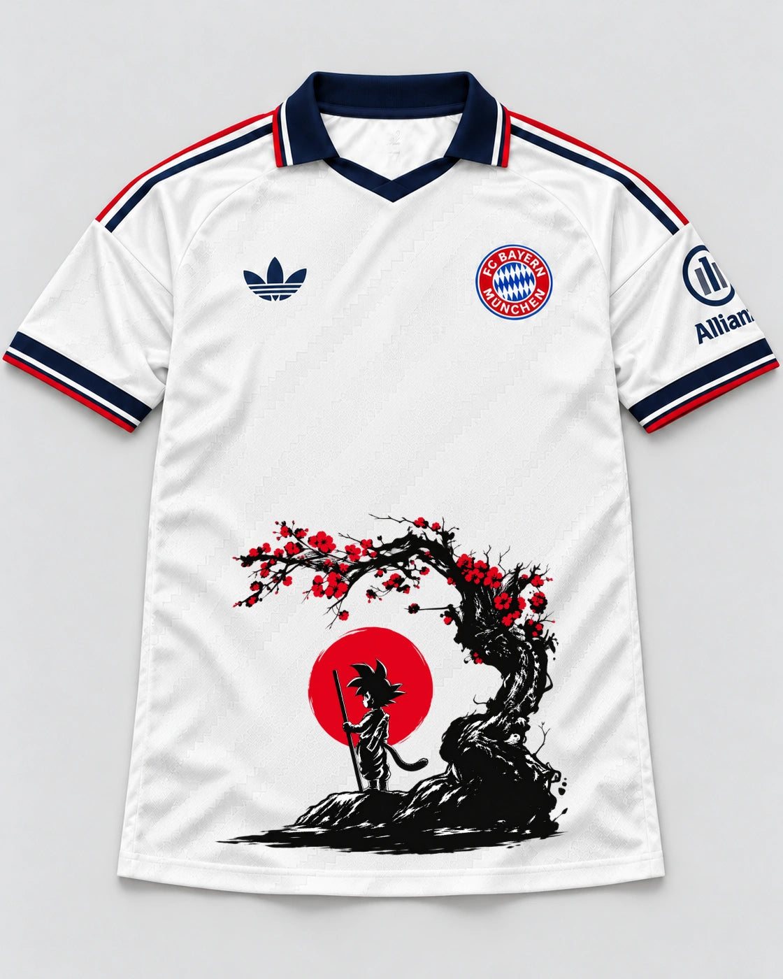 Bayern Munich White Goku Sakura Dragon Ball Jersey — Front