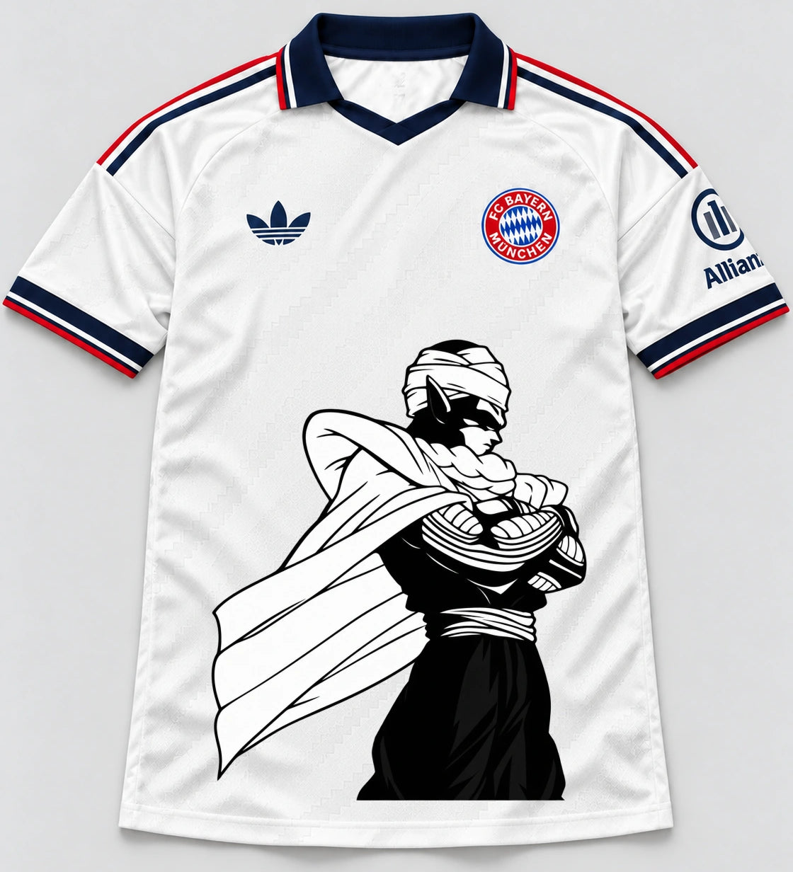 Bayern Munich White Piccolo Cloak Dragon Ball Jersey — Front