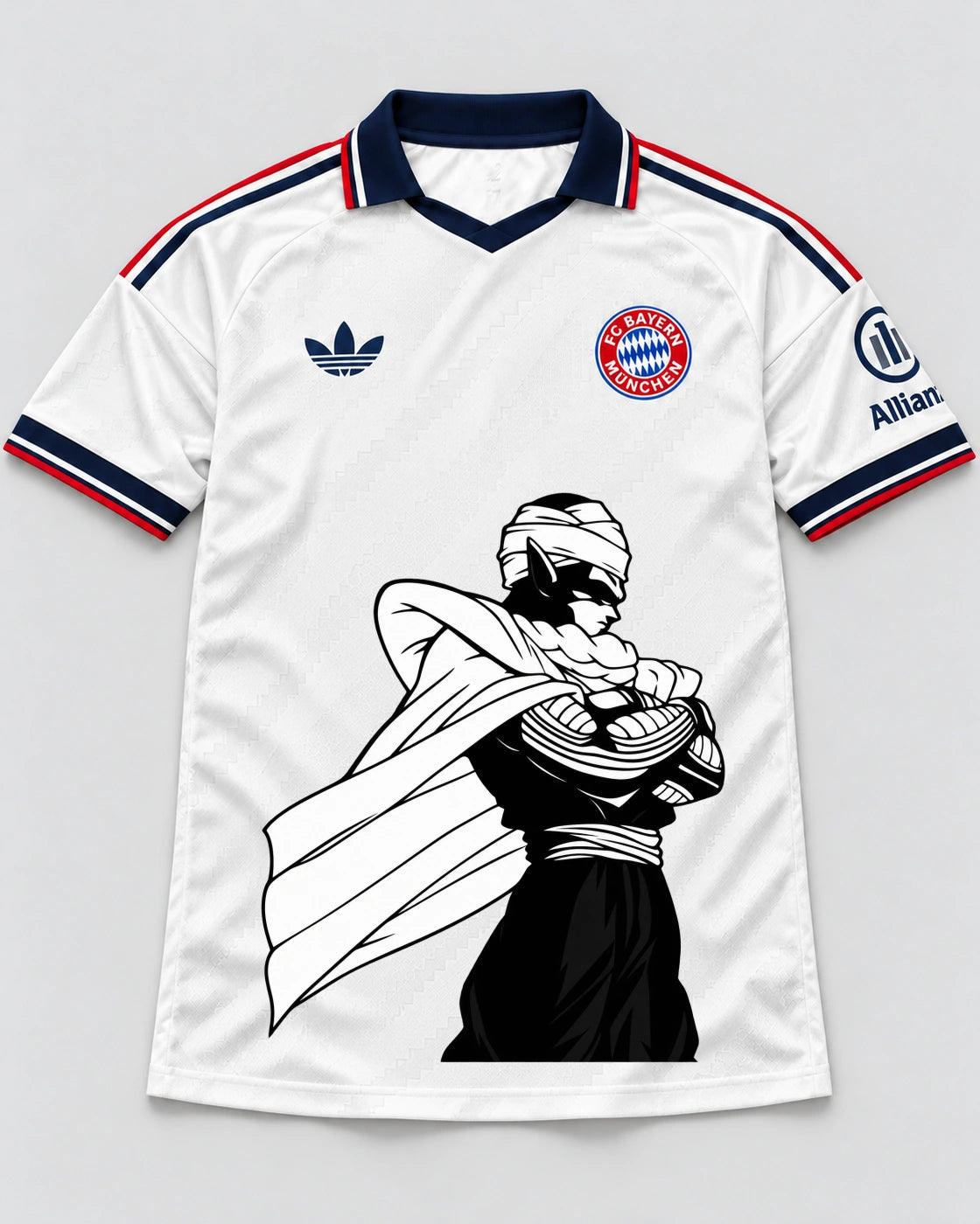 Bayern Munich White Piccolo Cloak Dragon Ball Jersey — Front