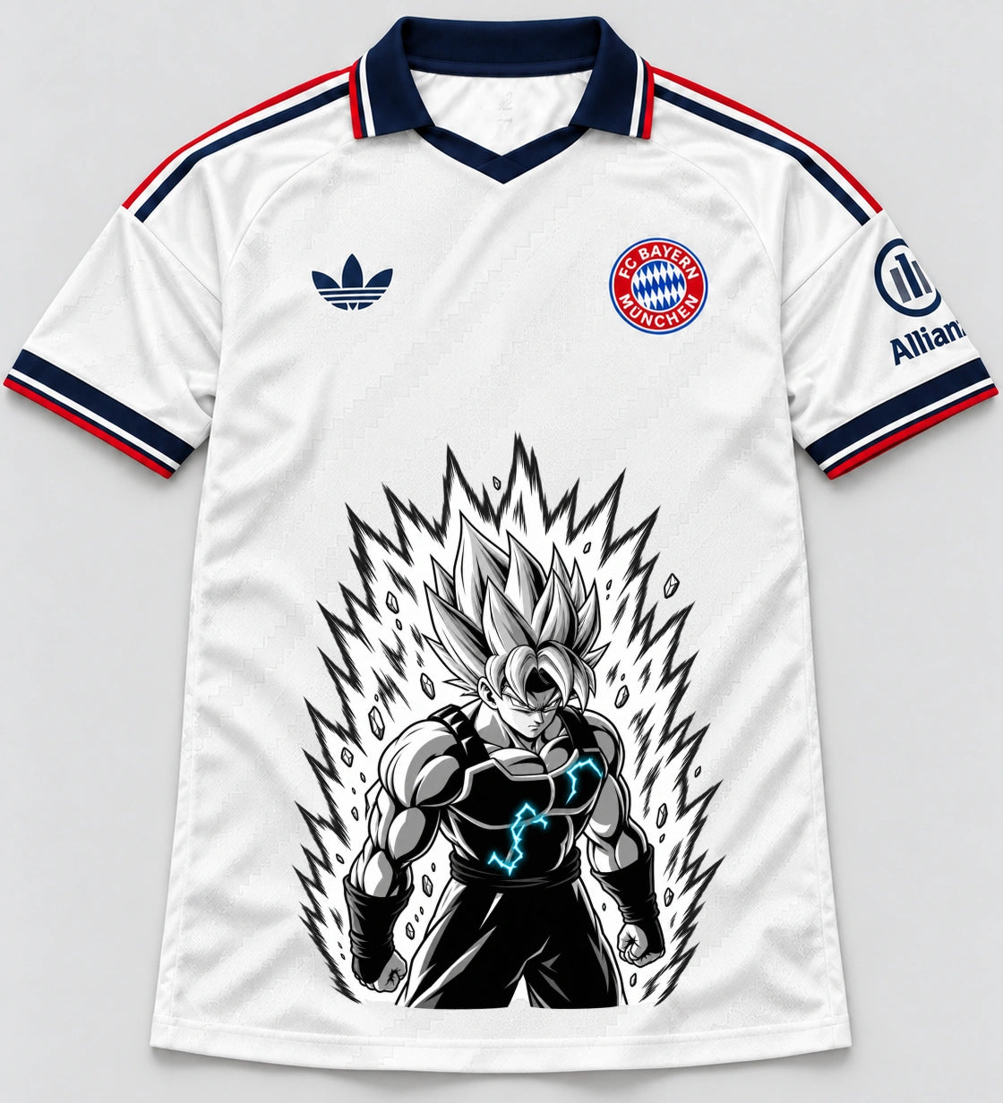 Bayern Munich White Super Saiyan Aura Dragon Ball Jersey — Front