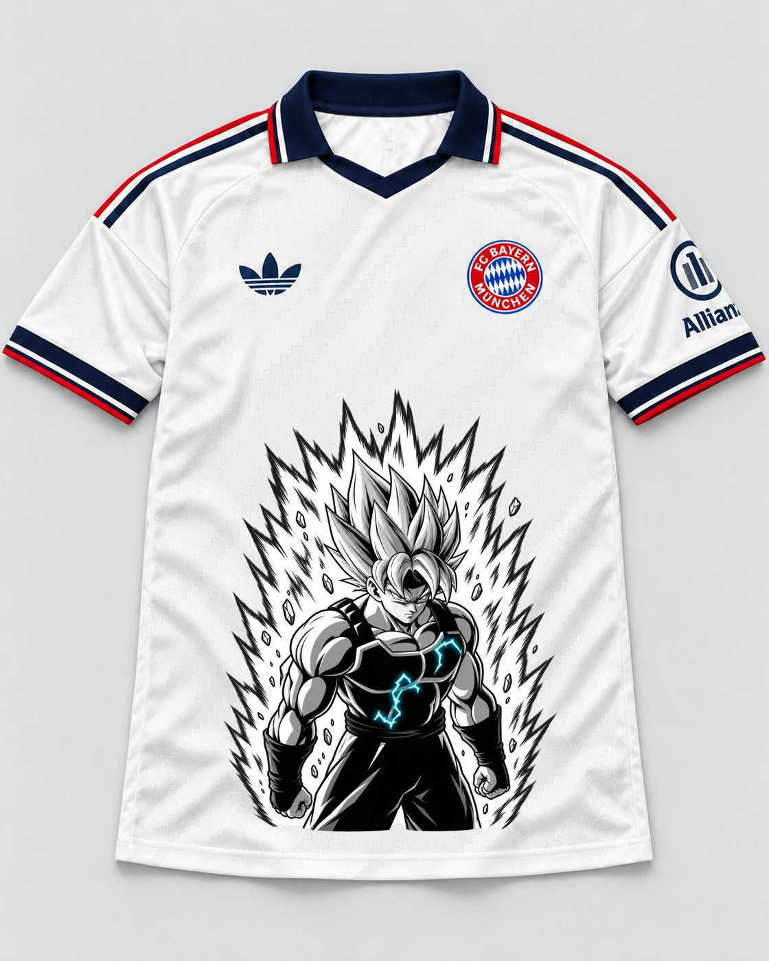 Bayern Munich White Super Saiyan Aura Dragon Ball Jersey — Front