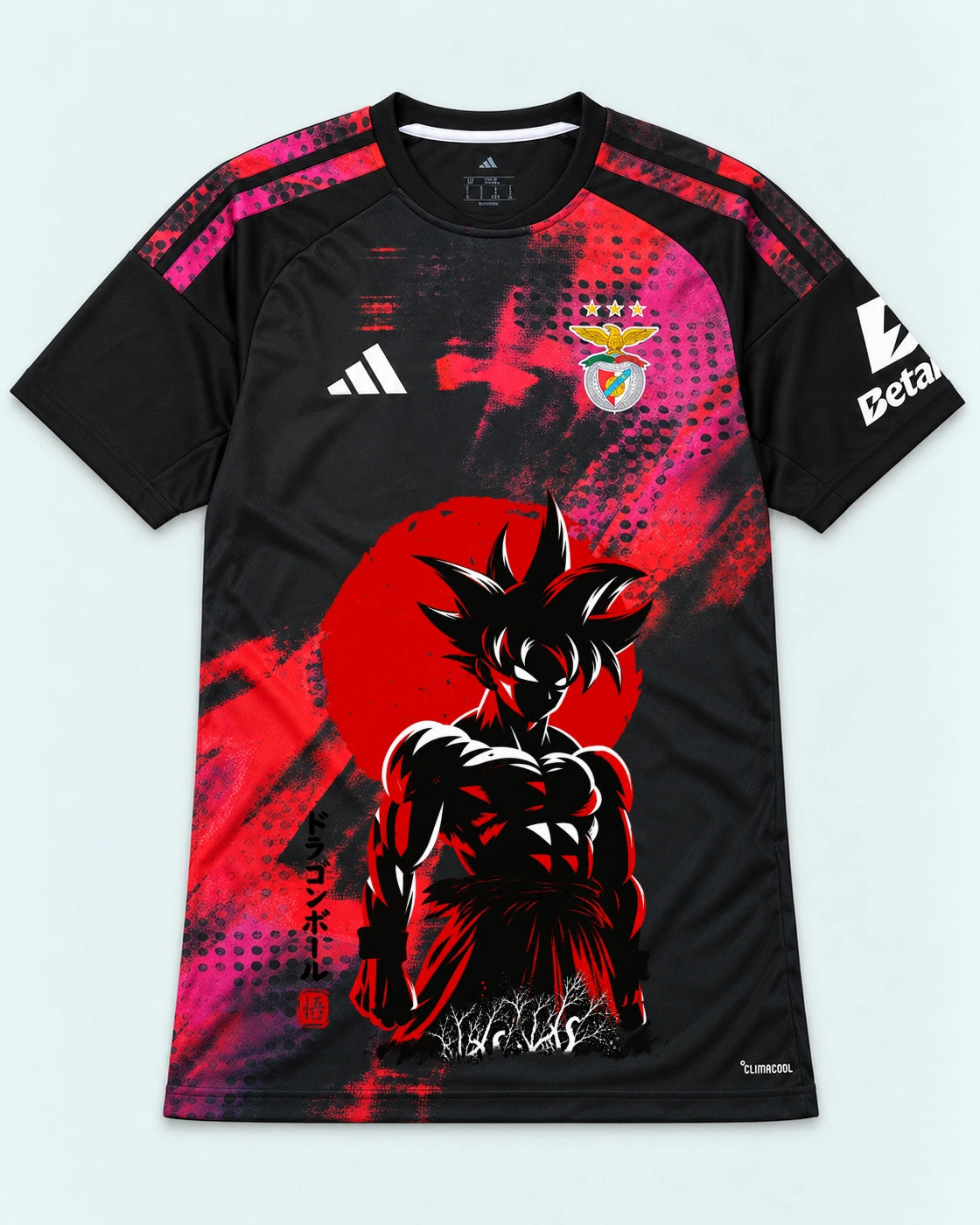 Benfica Black Goku Rising Sun Dragon Ball Jersey — Front