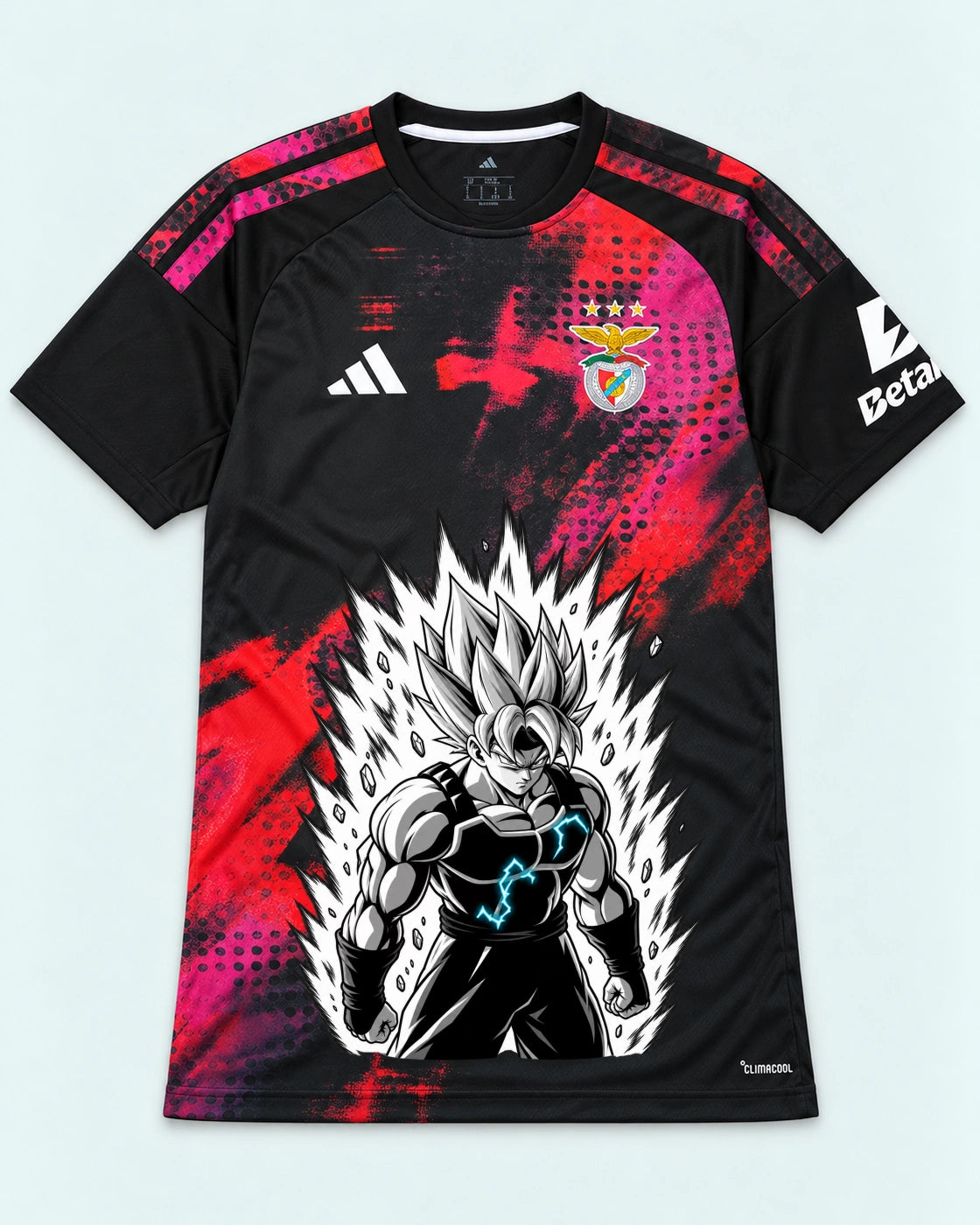 Benfica Black Super Saiyan Aura Dragon Ball Jersey — Front