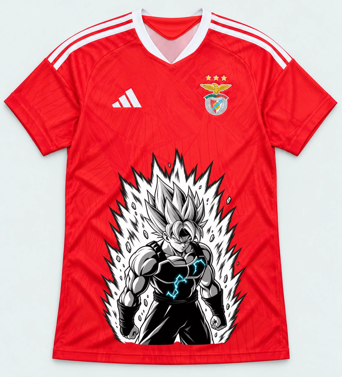 Benfica Red Super Saiyan Aura Dragon Ball Jersey — Front