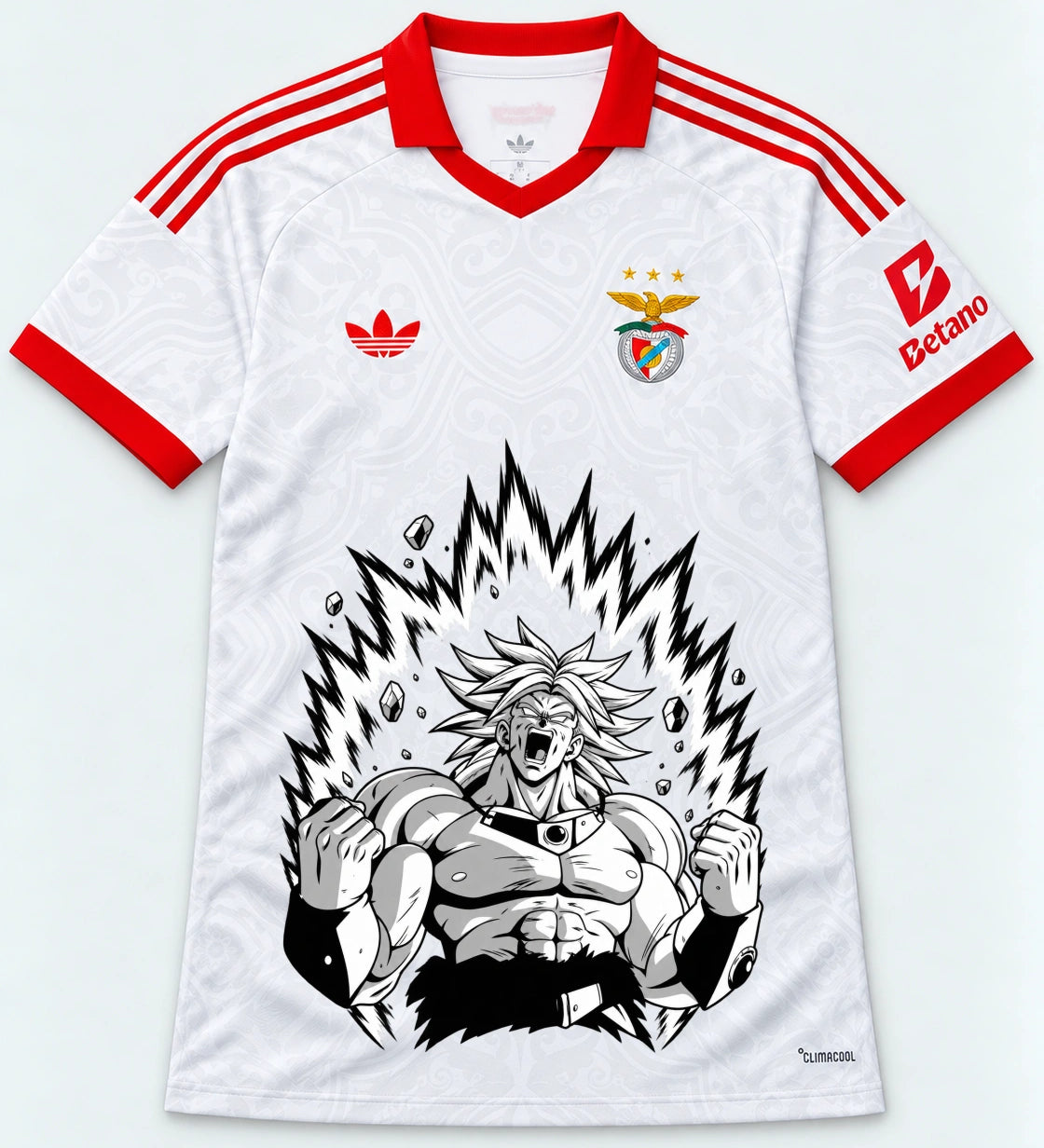 Benfica White Broly Dragon Ball Jersey — Front
