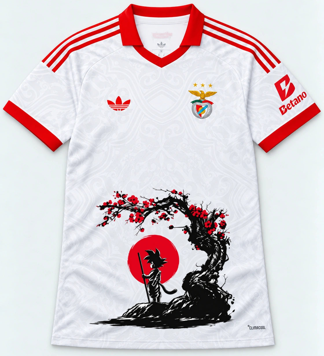 Benfica White Goku Sakura Dragon Ball Jersey — Front