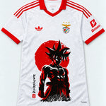 Benfica White Goku Rising Sun Dragon Ball Jersey — Front