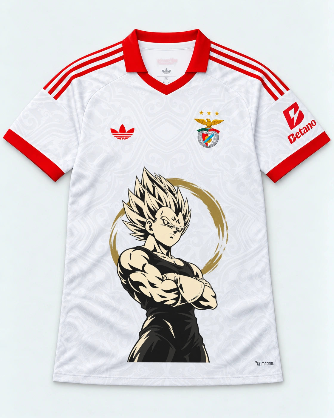 Benfica White Majin Vegeta Dragon Ball Jersey — Front
