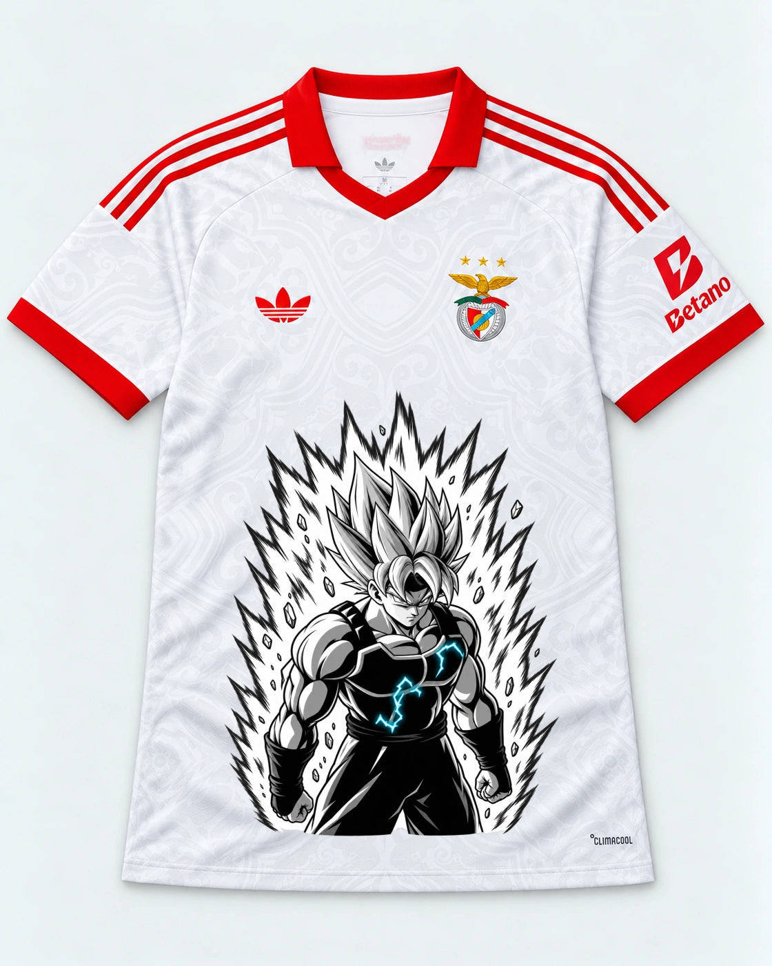 Benfica White Super Saiyan Aura Dragon Ball Jersey — Front