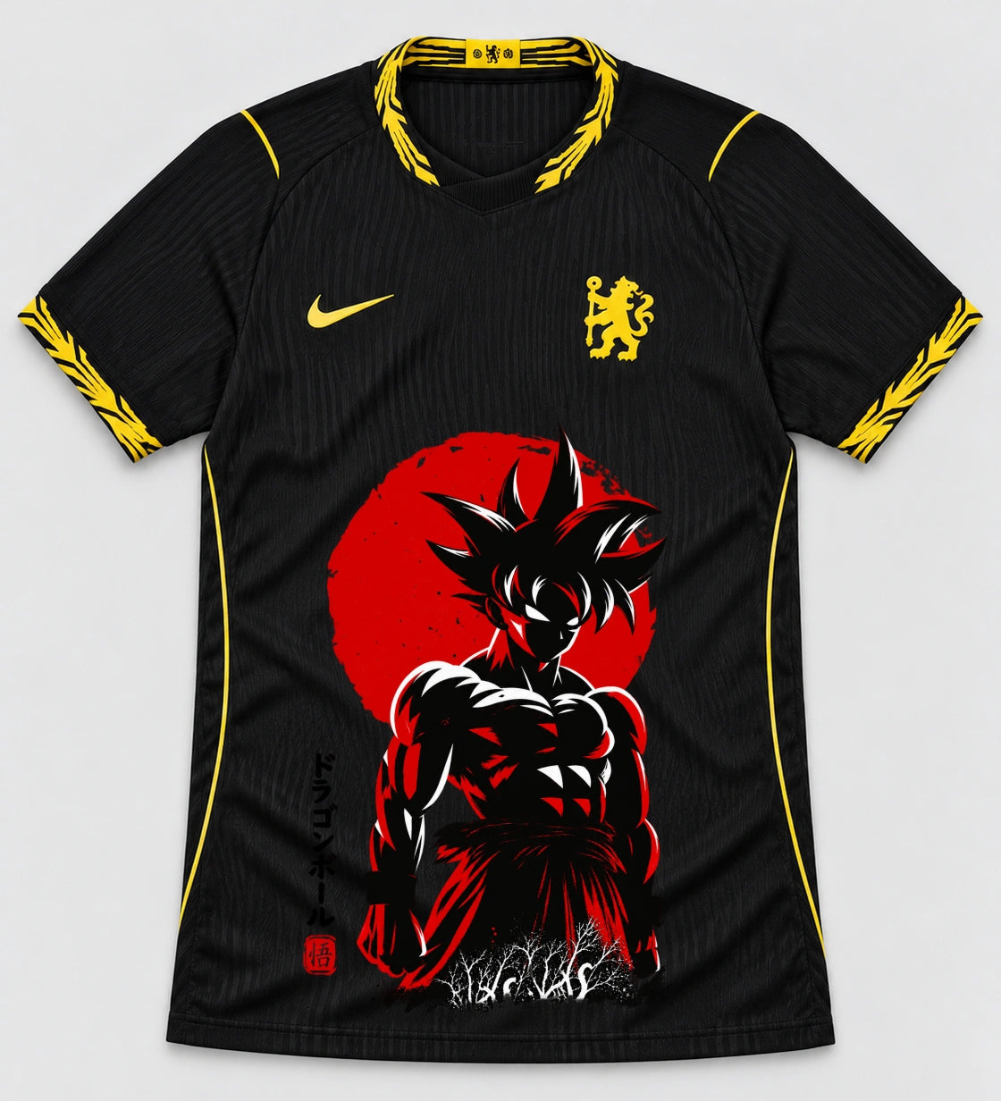 Chelsea Black Goku Rising Sun Dragon Ball Jersey — Front