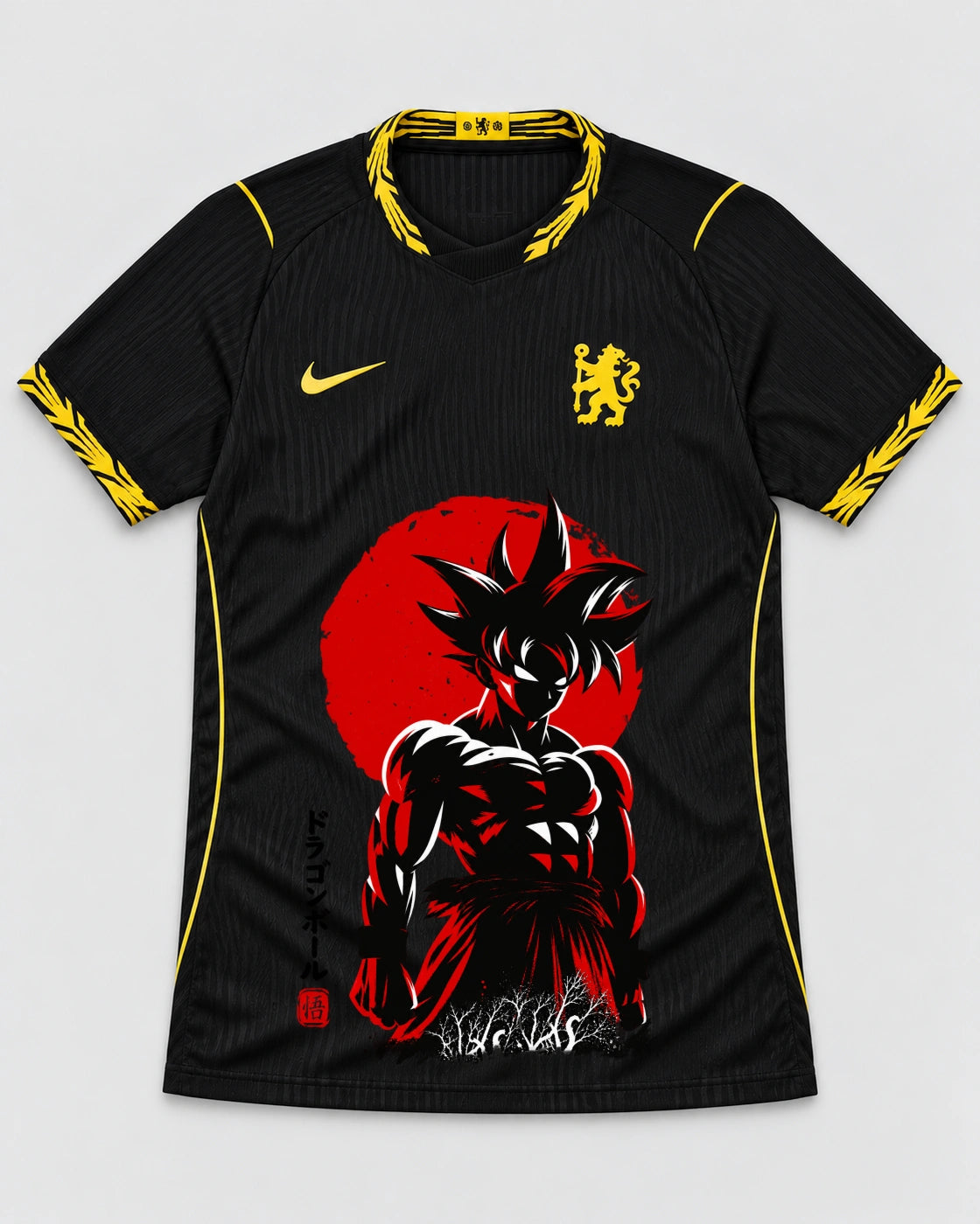 Chelsea Black Goku Rising Sun Dragon Ball Jersey — Front
