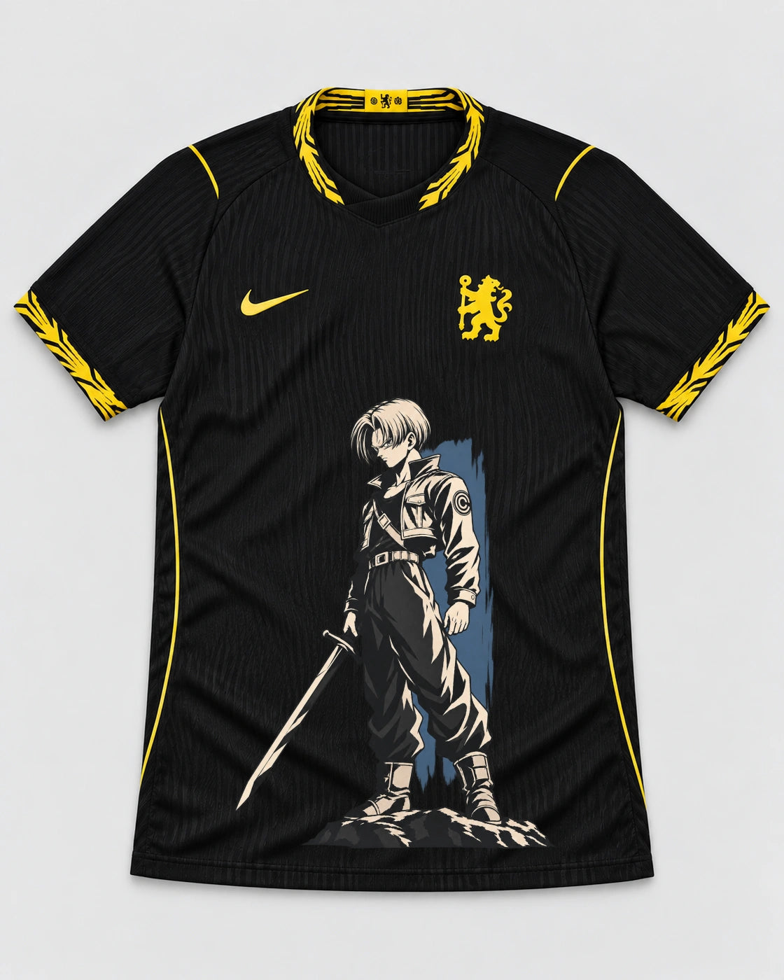 Chelsea Black Trunks Sword Dragon Ball Jersey — Front